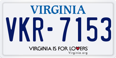 VA license plate VKR7153
