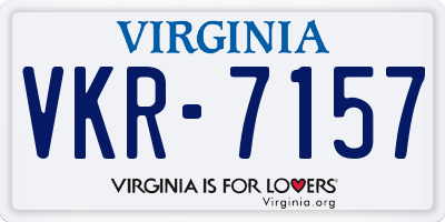 VA license plate VKR7157