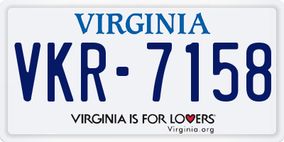 VA license plate VKR7158