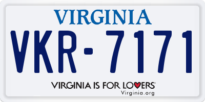 VA license plate VKR7171