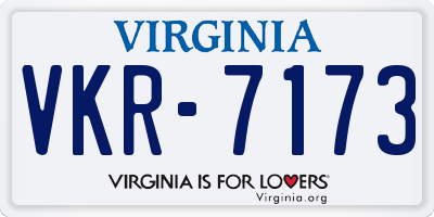 VA license plate VKR7173
