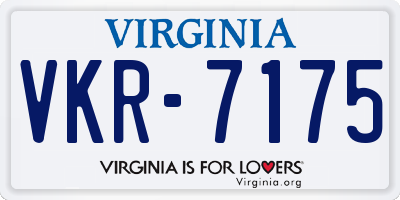 VA license plate VKR7175
