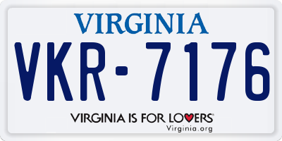 VA license plate VKR7176