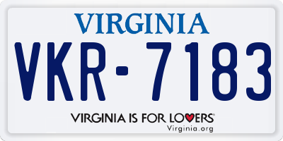 VA license plate VKR7183