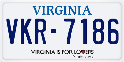 VA license plate VKR7186