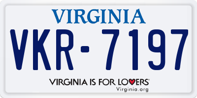 VA license plate VKR7197