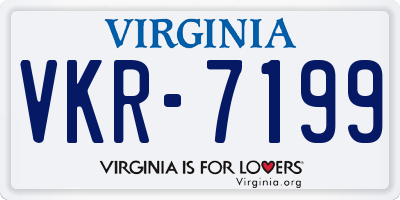 VA license plate VKR7199