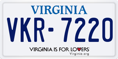 VA license plate VKR7220