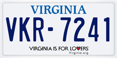 VA license plate VKR7241