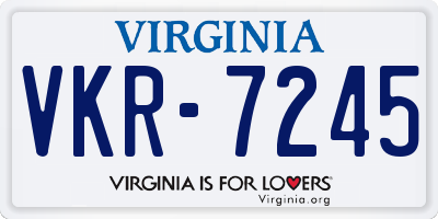 VA license plate VKR7245