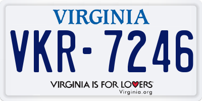 VA license plate VKR7246