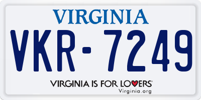 VA license plate VKR7249