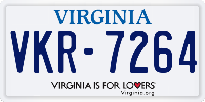 VA license plate VKR7264