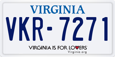VA license plate VKR7271