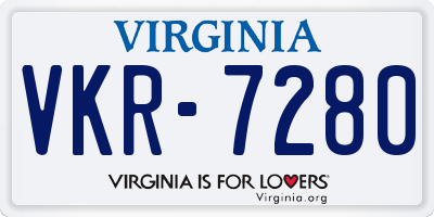 VA license plate VKR7280