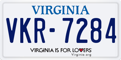 VA license plate VKR7284