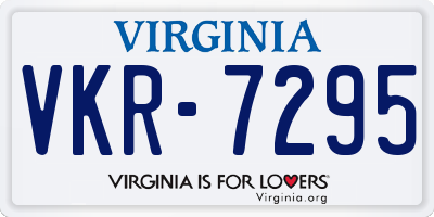 VA license plate VKR7295