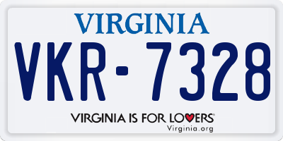 VA license plate VKR7328