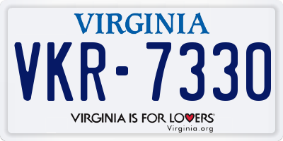 VA license plate VKR7330