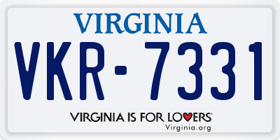 VA license plate VKR7331