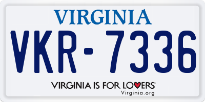 VA license plate VKR7336
