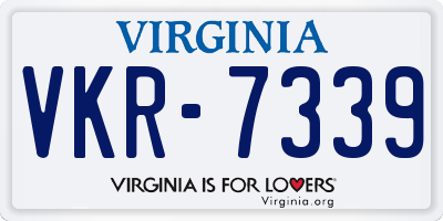 VA license plate VKR7339