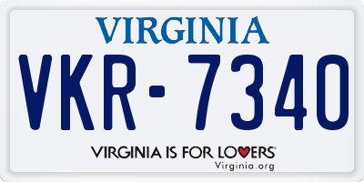 VA license plate VKR7340