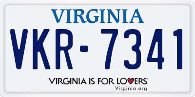 VA license plate VKR7341