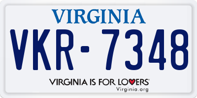 VA license plate VKR7348