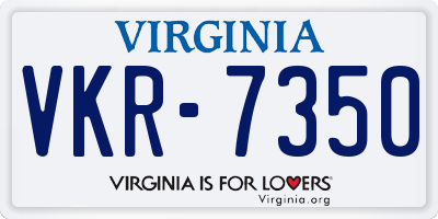 VA license plate VKR7350