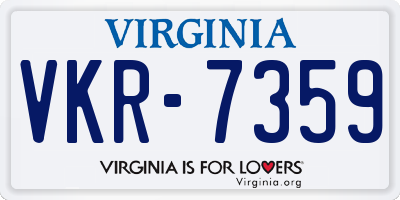 VA license plate VKR7359