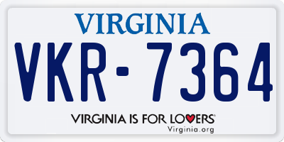 VA license plate VKR7364