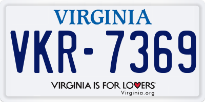 VA license plate VKR7369