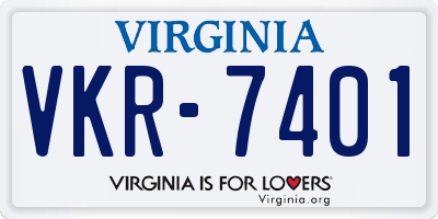 VA license plate VKR7401