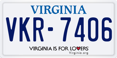 VA license plate VKR7406
