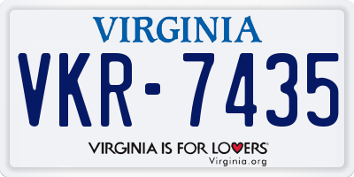VA license plate VKR7435