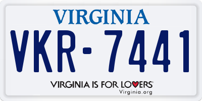 VA license plate VKR7441