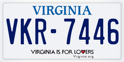 VA license plate VKR7446