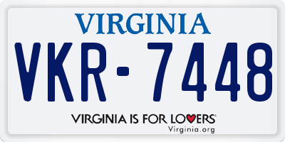 VA license plate VKR7448