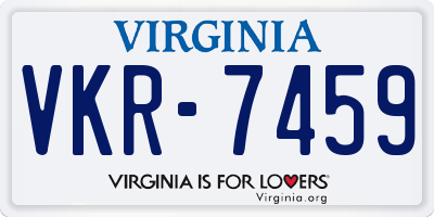 VA license plate VKR7459