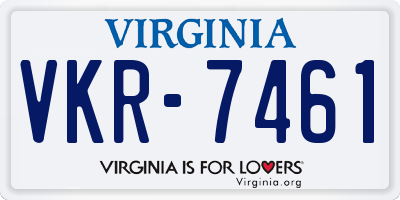 VA license plate VKR7461