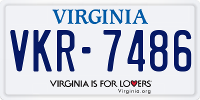 VA license plate VKR7486