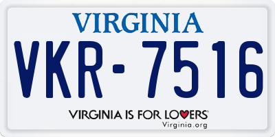 VA license plate VKR7516