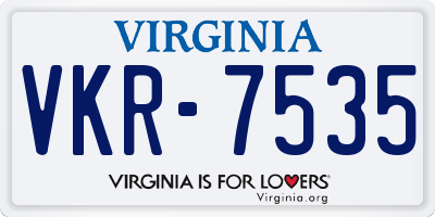VA license plate VKR7535