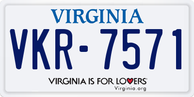 VA license plate VKR7571