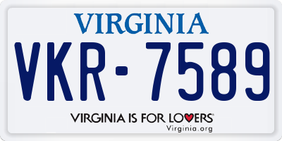 VA license plate VKR7589