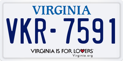 VA license plate VKR7591