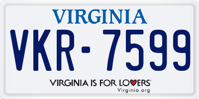 VA license plate VKR7599