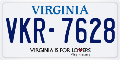 VA license plate VKR7628