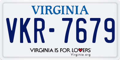 VA license plate VKR7679